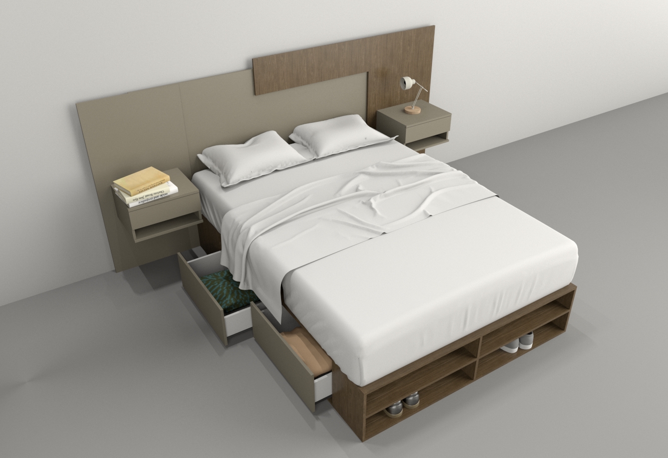 BOX 1,40M 4 CAJONES / 2 ESTANTES - Imagen 4