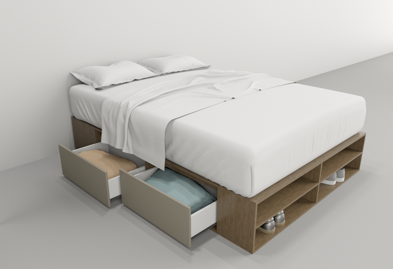 BOX 1,40M 4 CAJONES / 2 ESTANTES - Imagen 9