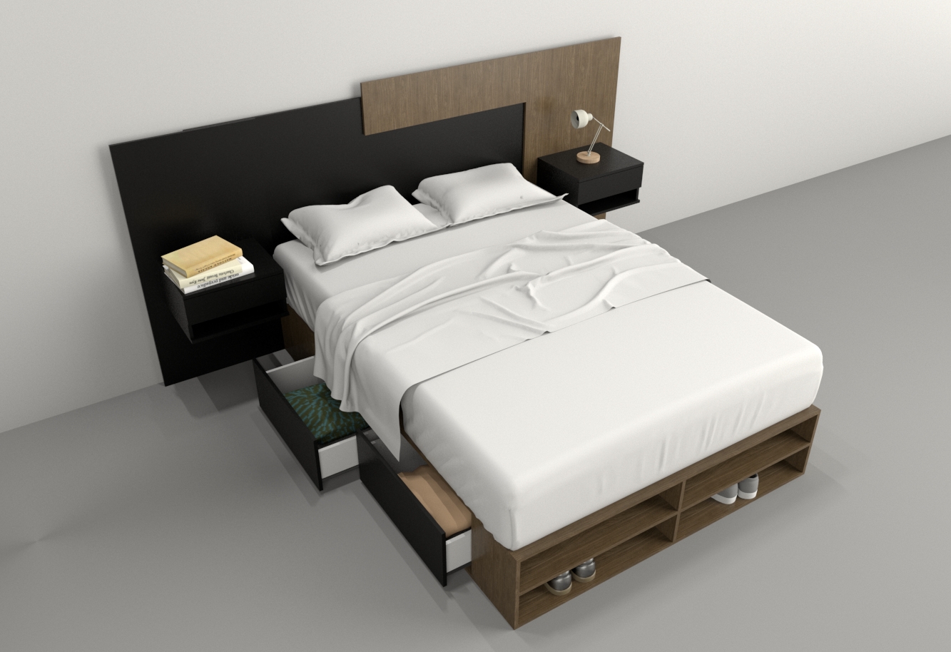 BOX 1,40M 4 CAJONES / 2 ESTANTES - Imagen 15