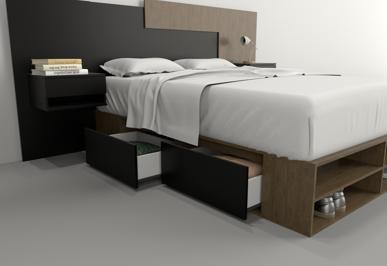 BOX 1,40M 4 CAJONES / 2 ESTANTES - Imagen 17