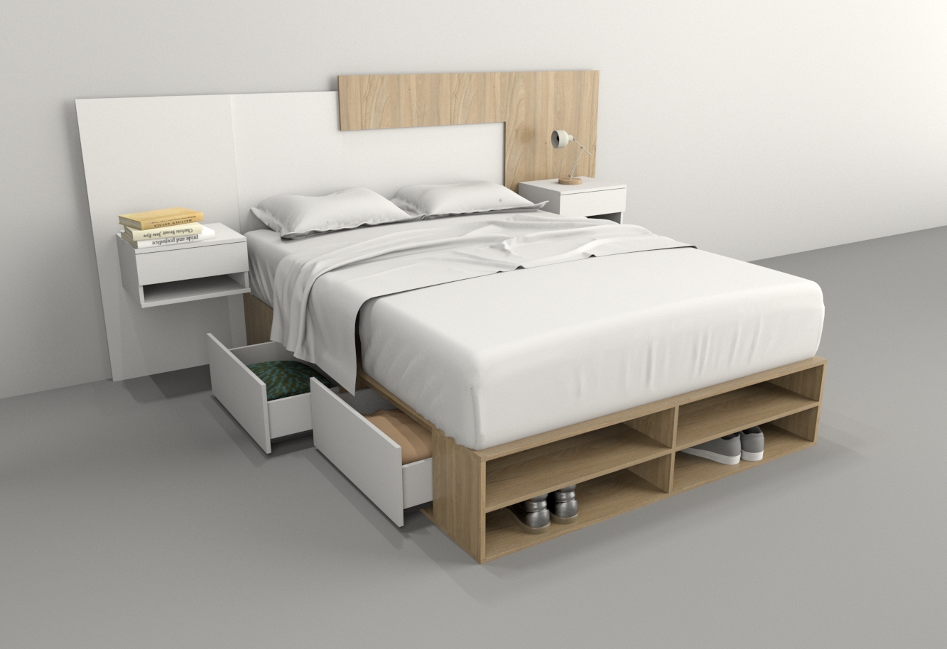 BOX 1,40M 4 CAJONES / 2 ESTANTES - Imagen 24