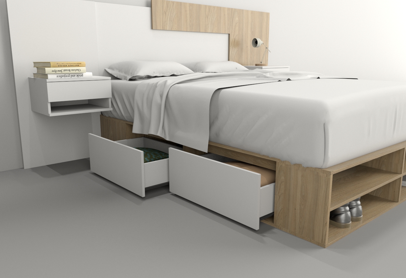 BOX 1,40M 4 CAJONES / 2 ESTANTES - Imagen 28