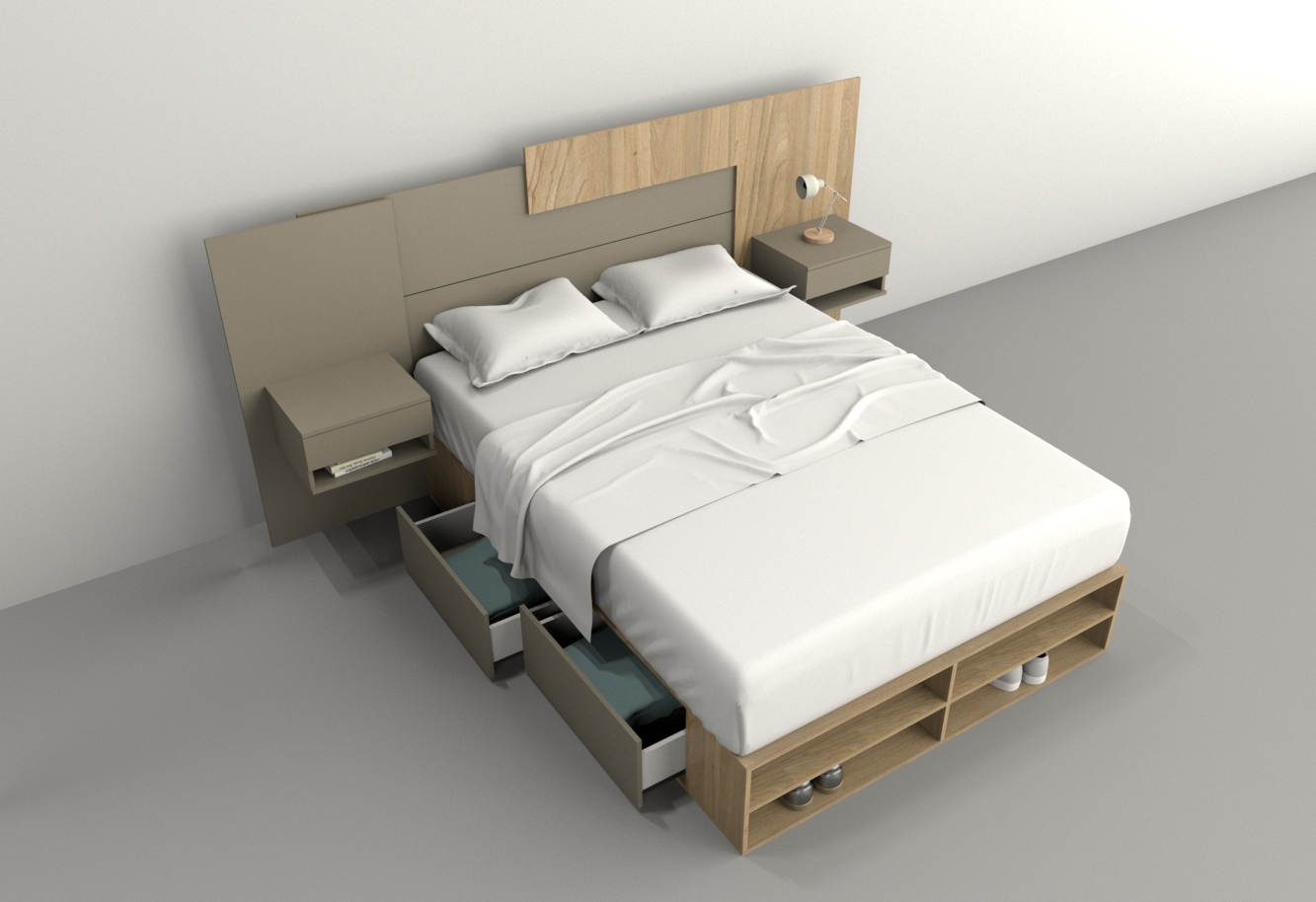 BOX 1,40M 4 CAJONES / 2 ESTANTES - Imagen 37