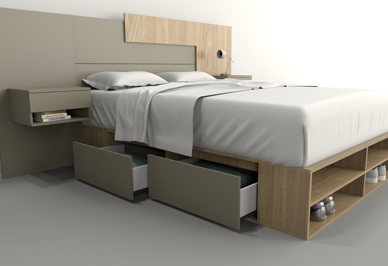 BOX 1,40M 4 CAJONES / 2 ESTANTES - Imagen 39