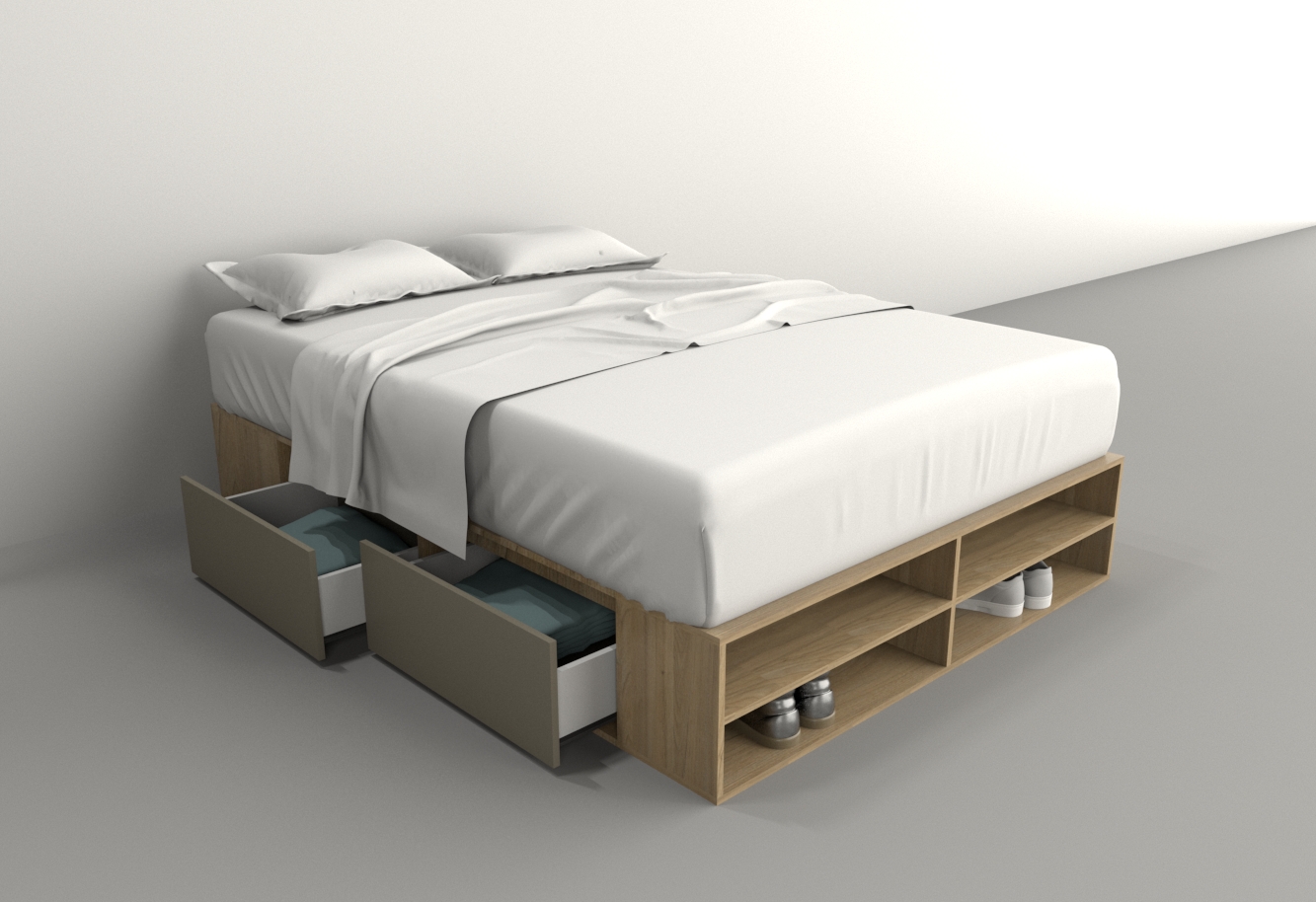 BOX 1,40M 4 CAJONES / 2 ESTANTES - Imagen 42