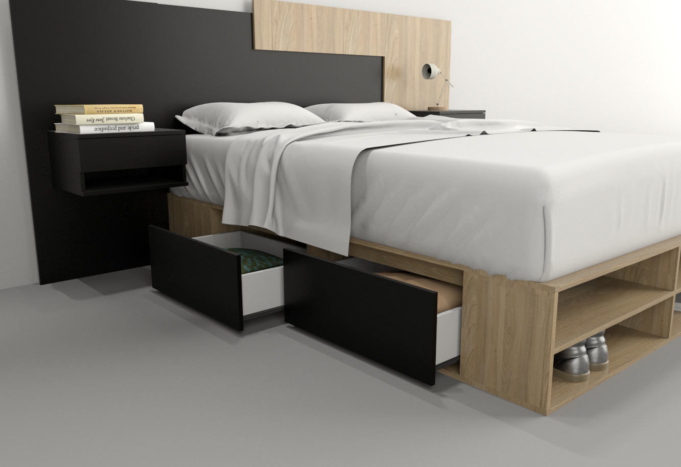 BOX 1,40M 4 CAJONES / 2 ESTANTES - Imagen 50