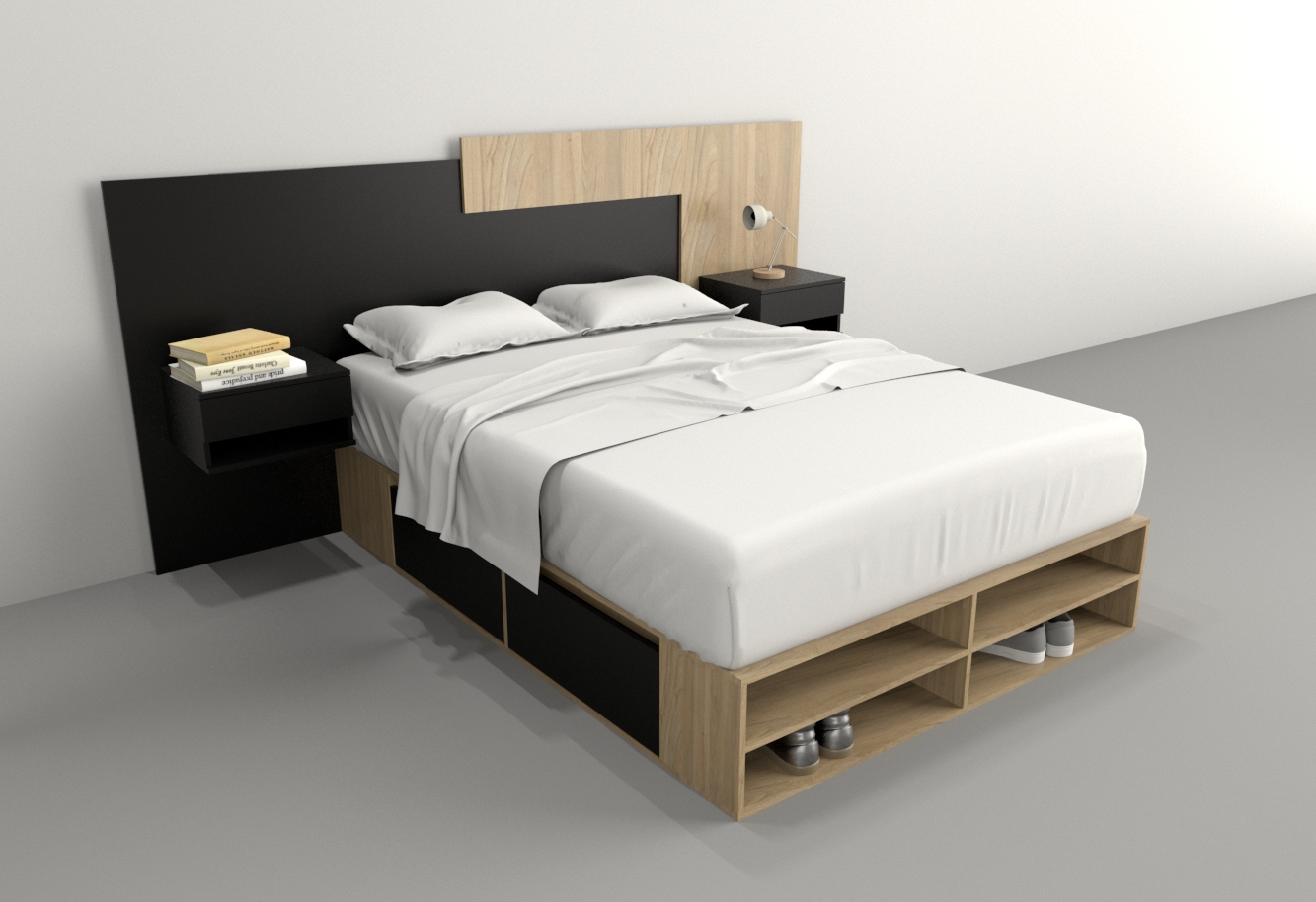 BOX 1,40M 4 CAJONES / 2 ESTANTES - Imagen 52