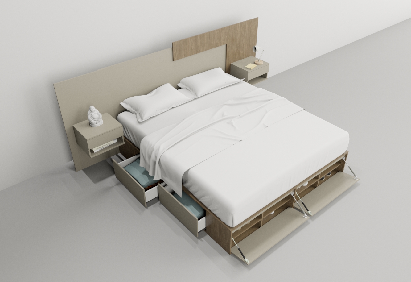 BOX 1,80M 4 CAJONES / 2 PUERTA / 4 ESTANTES - Imagen 4