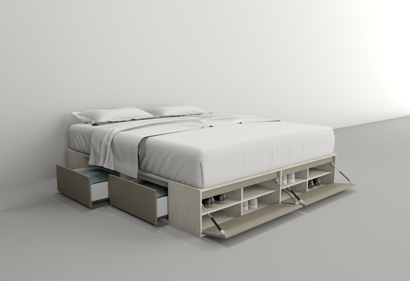 BOX 2,00M 4 CAJONES / 2 PUERTA /4 ESTANTES - Imagen 5