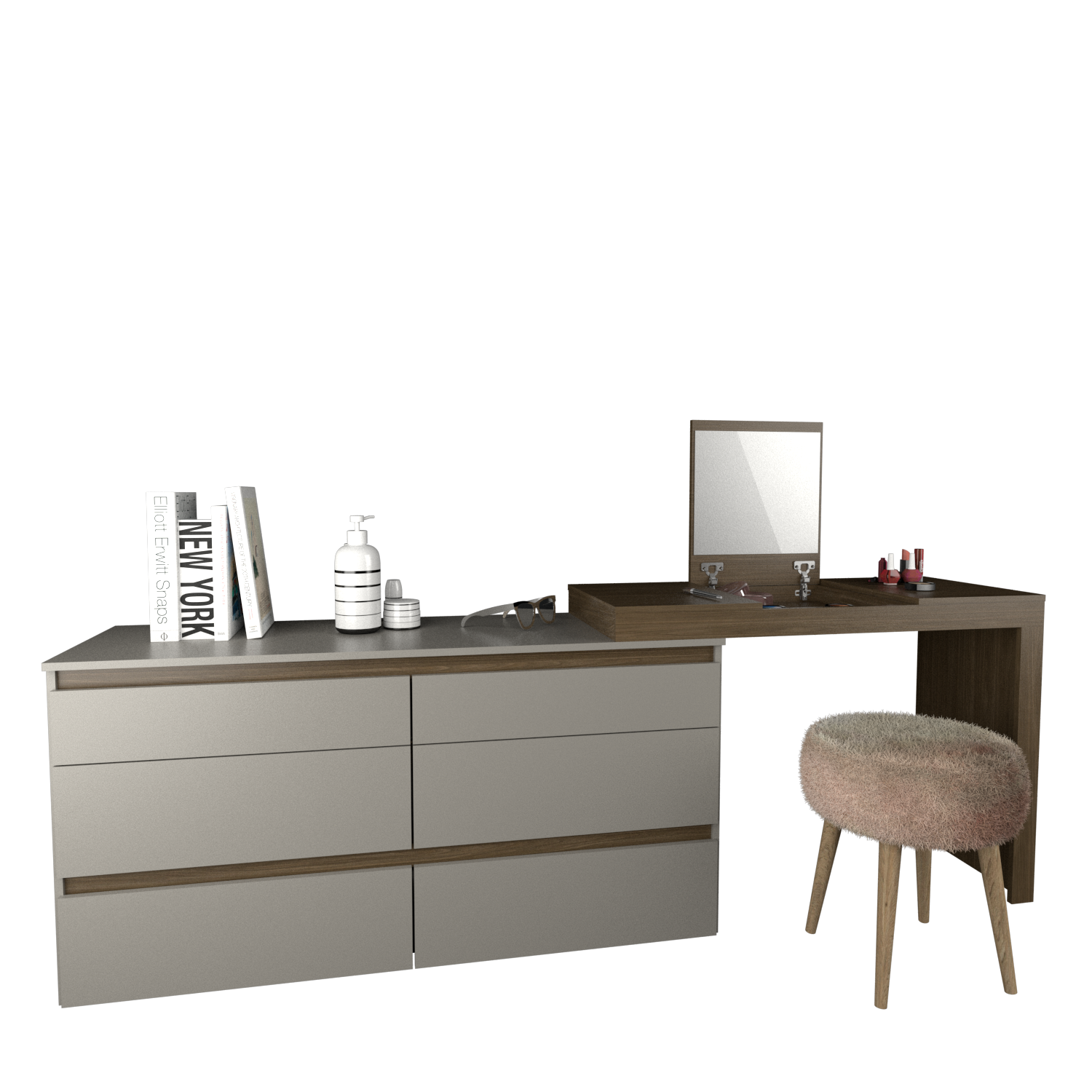 Comoda 6 Cajones con Maquillador - Imagen 4