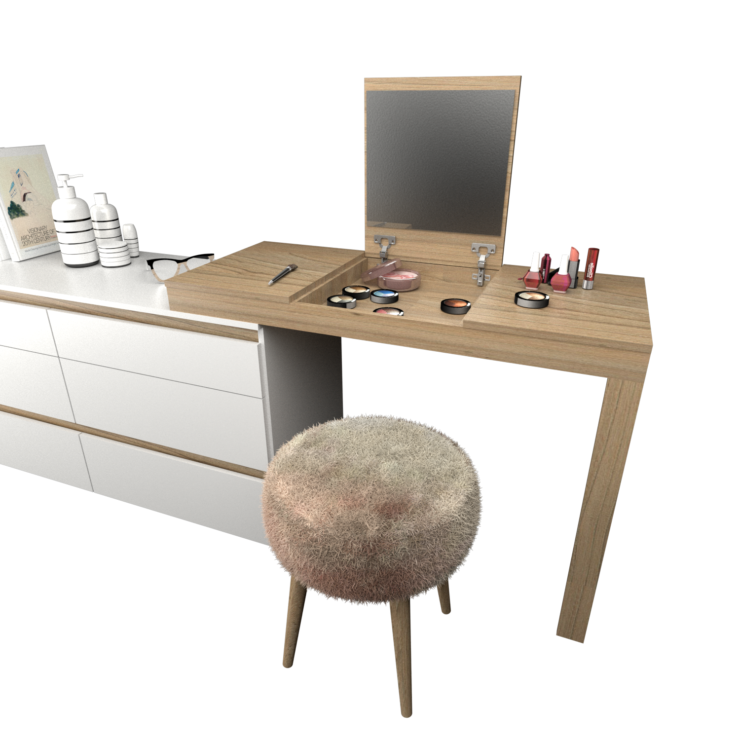 Comoda 6 Cajones con Maquillador - Imagen 5