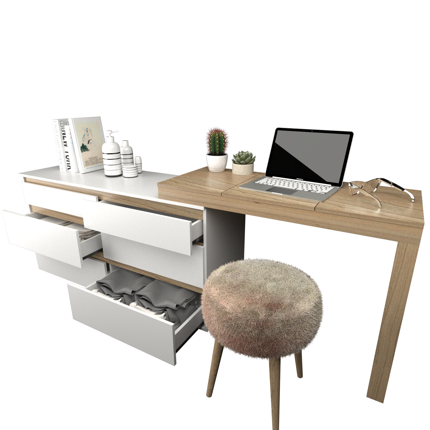 Comoda 6 Cajones con Maquillador - Imagen 6