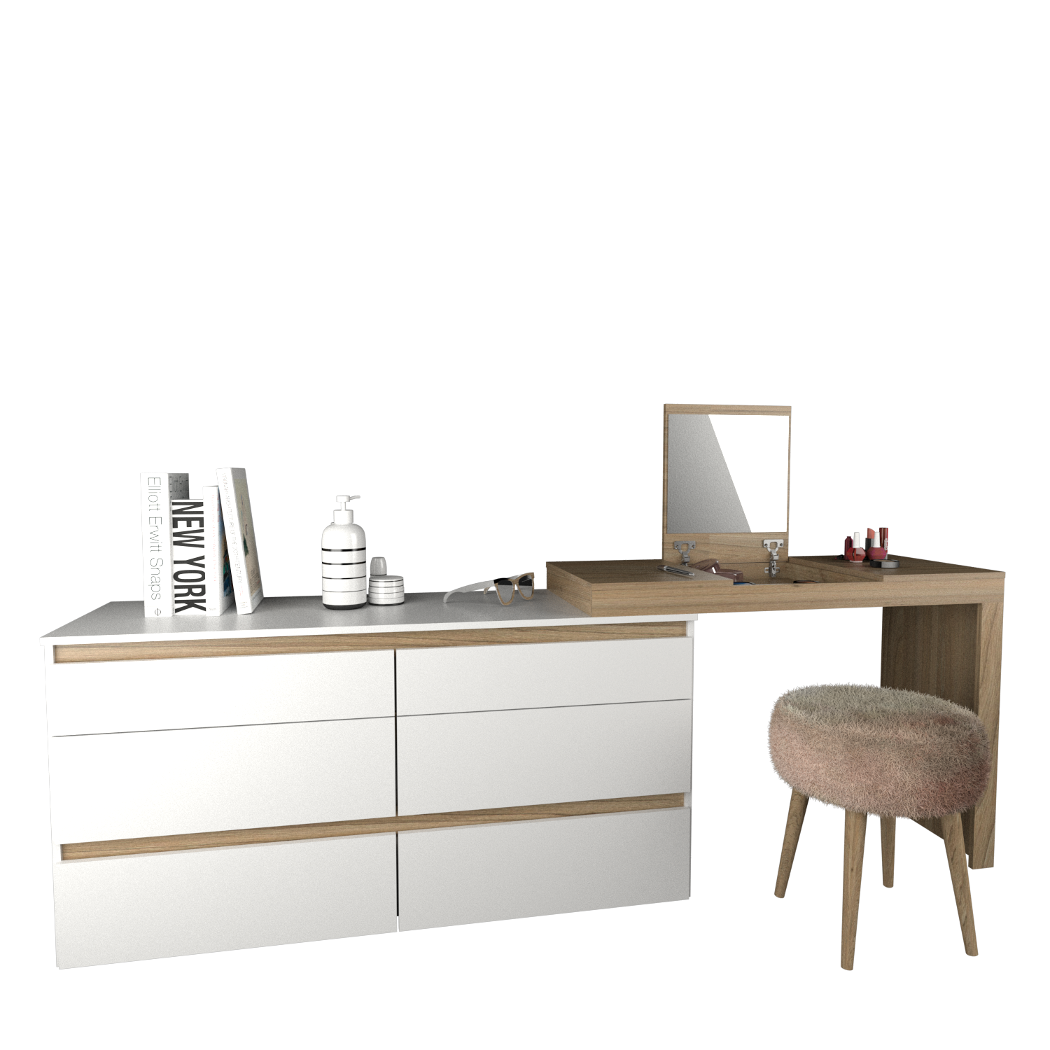 Comoda 6 Cajones con Maquillador - Imagen 7