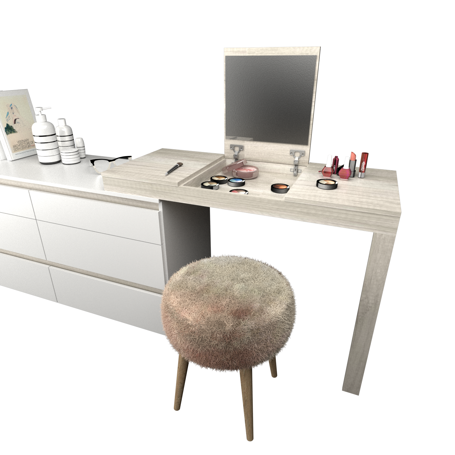 Comoda 6 Cajones con Maquillador - Imagen 8