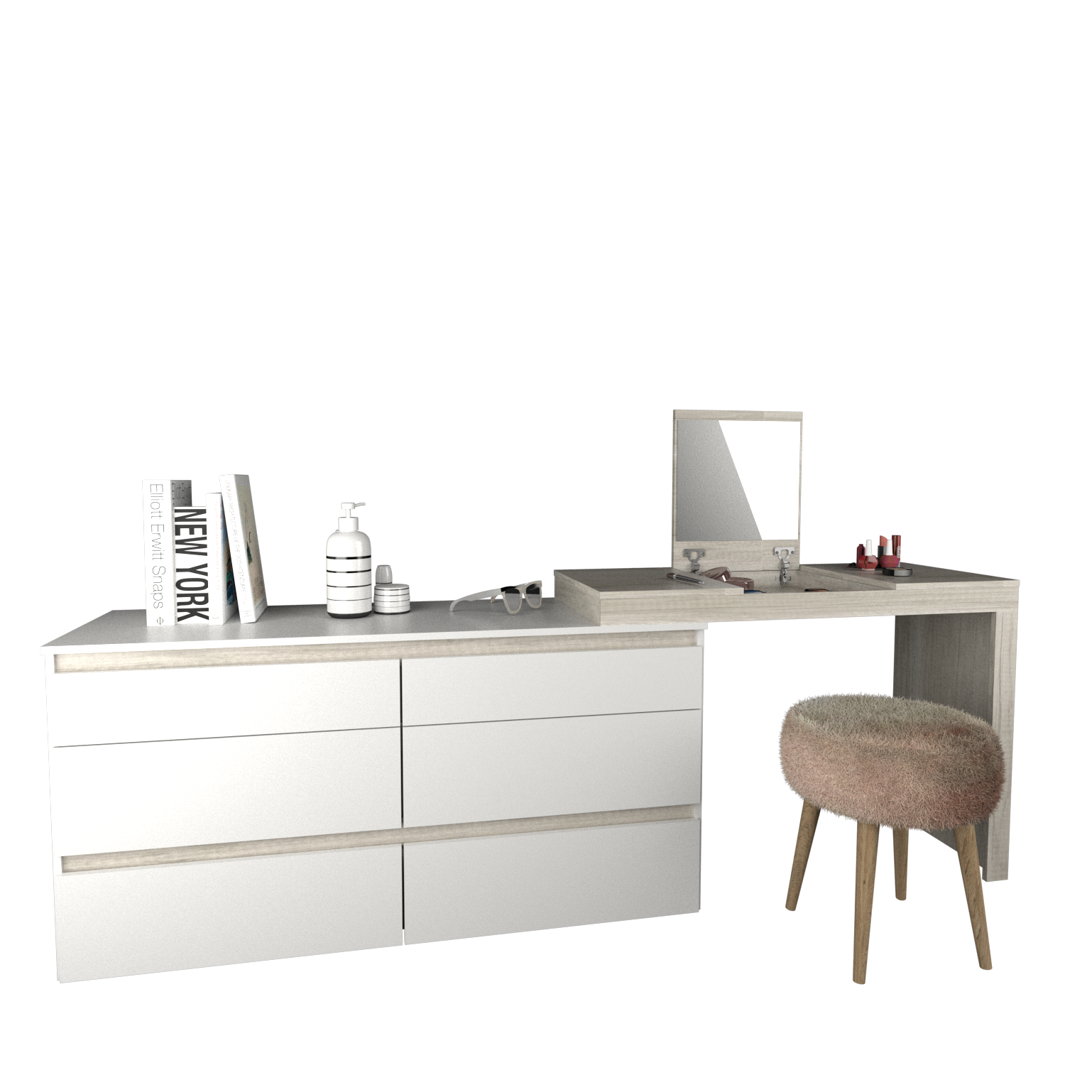 Comoda 6 Cajones con Maquillador - Imagen 10