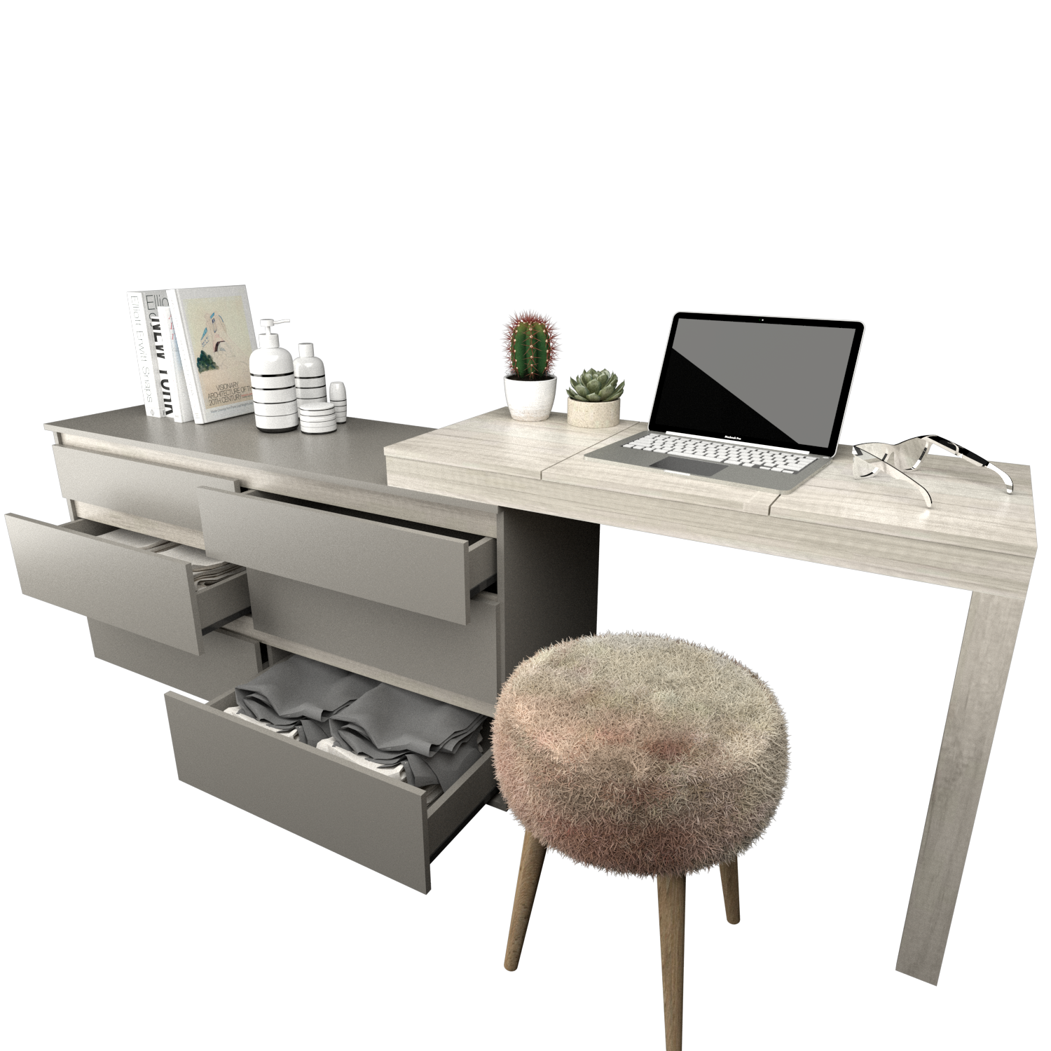 Comoda 6 Cajones con Maquillador - Imagen 12