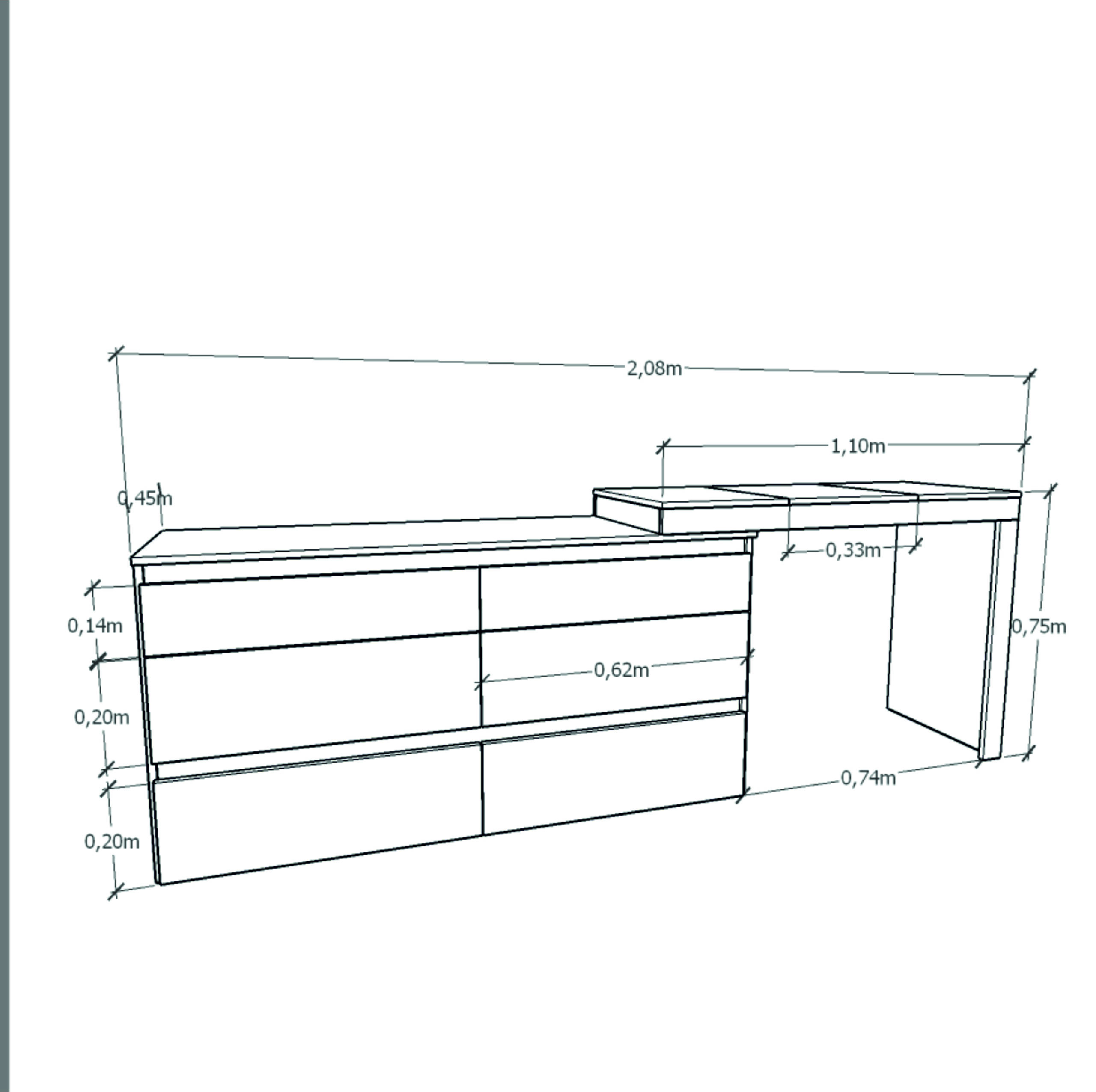 Comoda 6 Cajones con Maquillador - Imagen 14