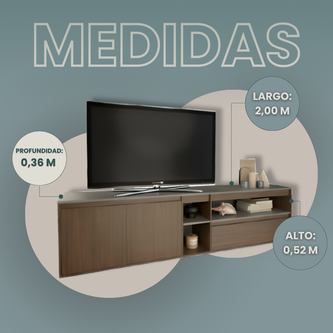 Rack TV 2 Mt. 1 Cajon 2 Puertas 4032 - Imagen 17