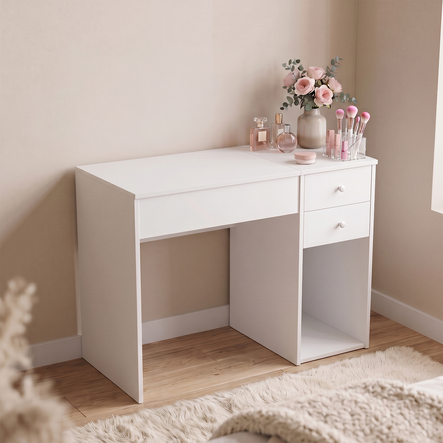 Mueble Tocador de Maquillaje con Espejo - Imagen 3