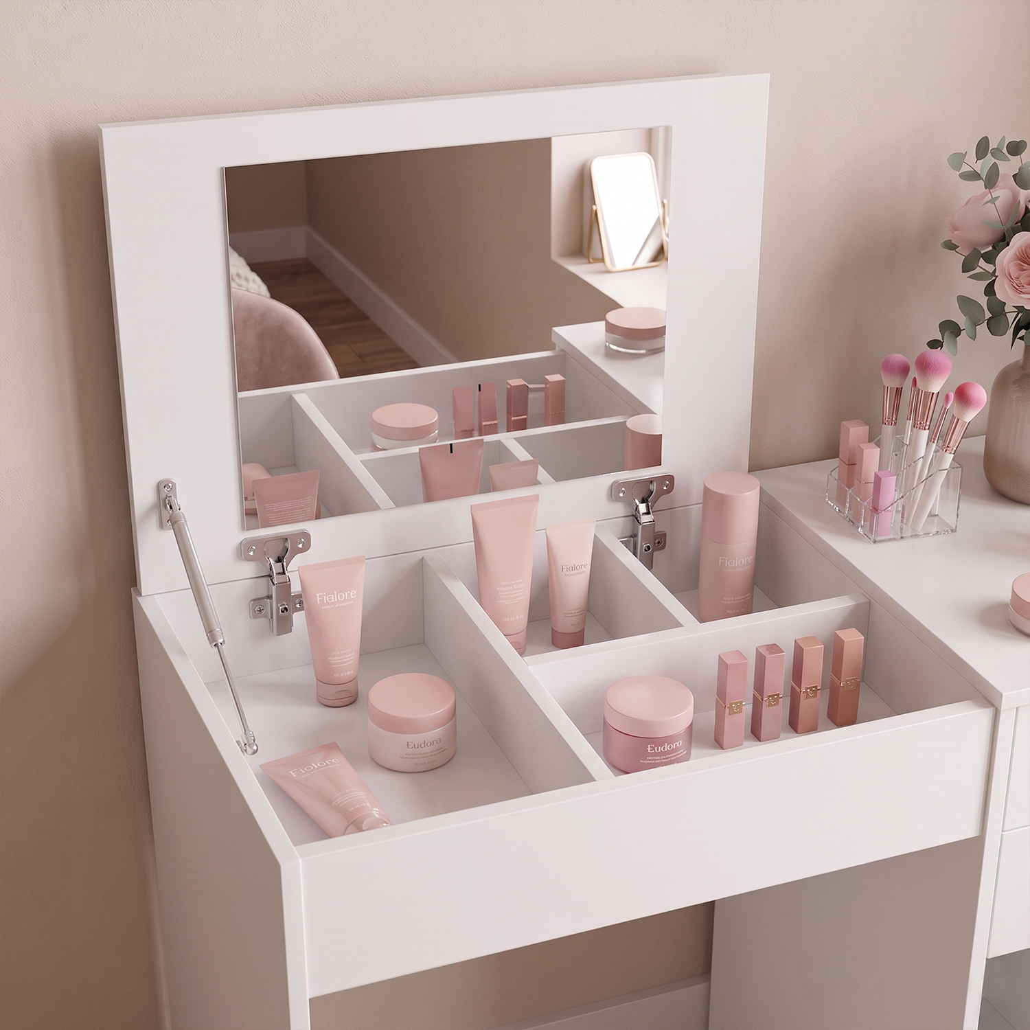 Mueble Tocador de Maquillaje con Espejo - Imagen 4