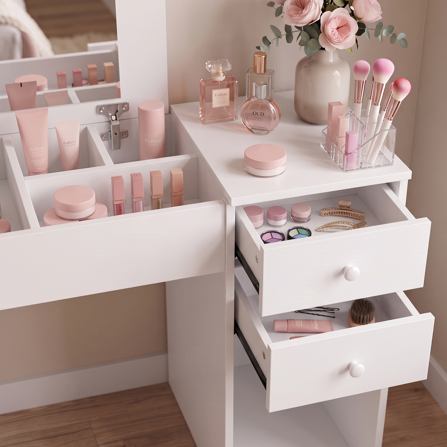 Mueble Tocador de Maquillaje con Espejo - Imagen 5